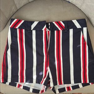 Striped micro shorts red white and blue hot pants size 2
